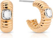 Ettika Contemporary Textured Small Hoop Earrings