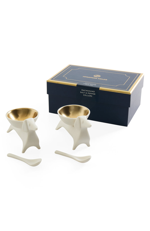 Jonathan Adler Dachshund Salt And Pepper Cellars In Multi