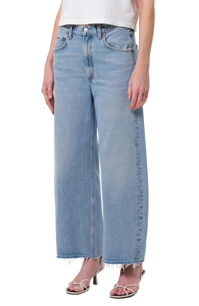 AGOLDE Low Curve Frayed Jeans, Main, color, Force