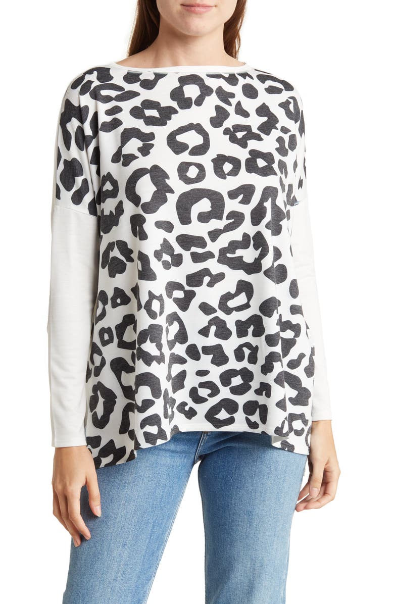 GO COUTURE Drop Shoulder Knit Top, Main, color, Black