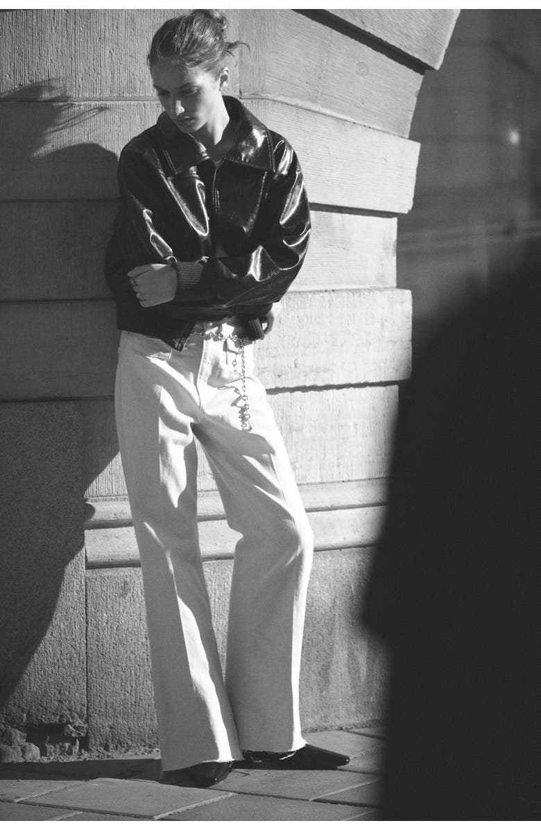 H&M Flared High Jeans, Alternate, color, Light Beige