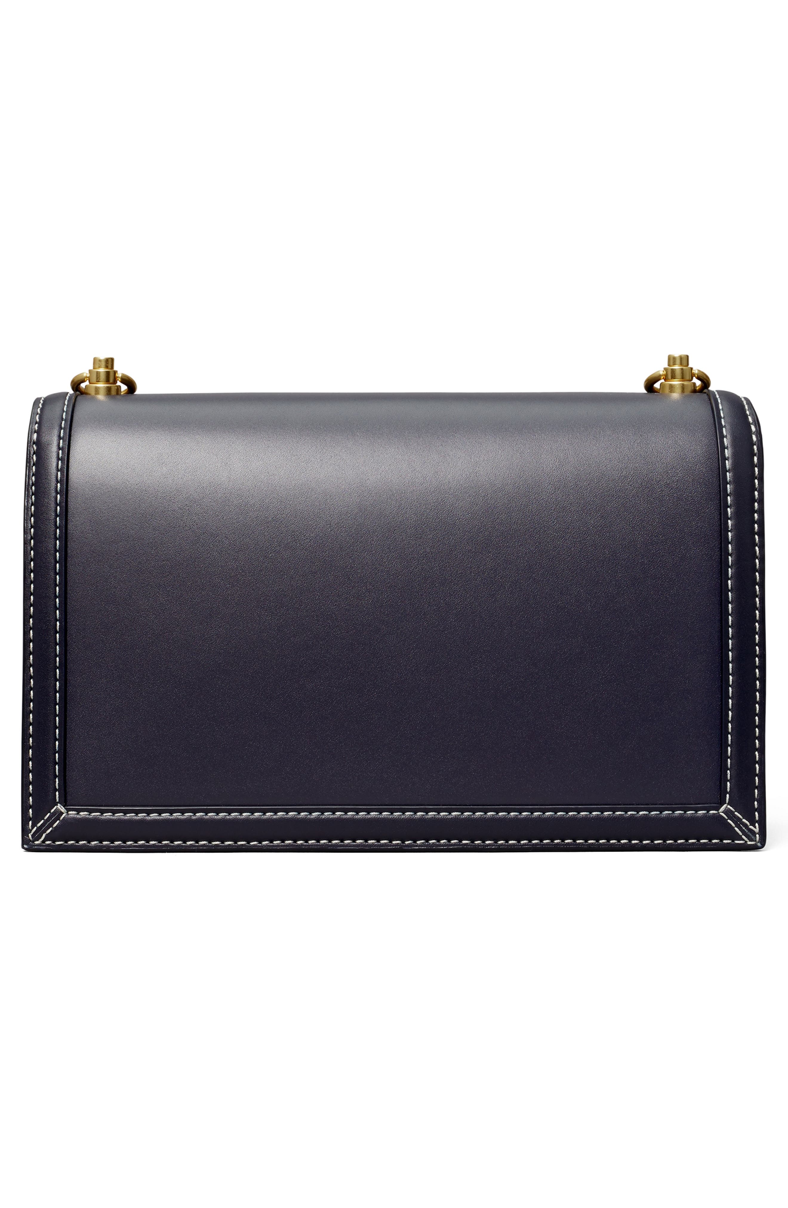 T Monogram Leather Shoulder Bag, Alternate, color, MIDNIGHT