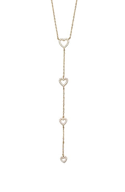 Cubic Zirconia Pavé Heart Charms Y-Necklace