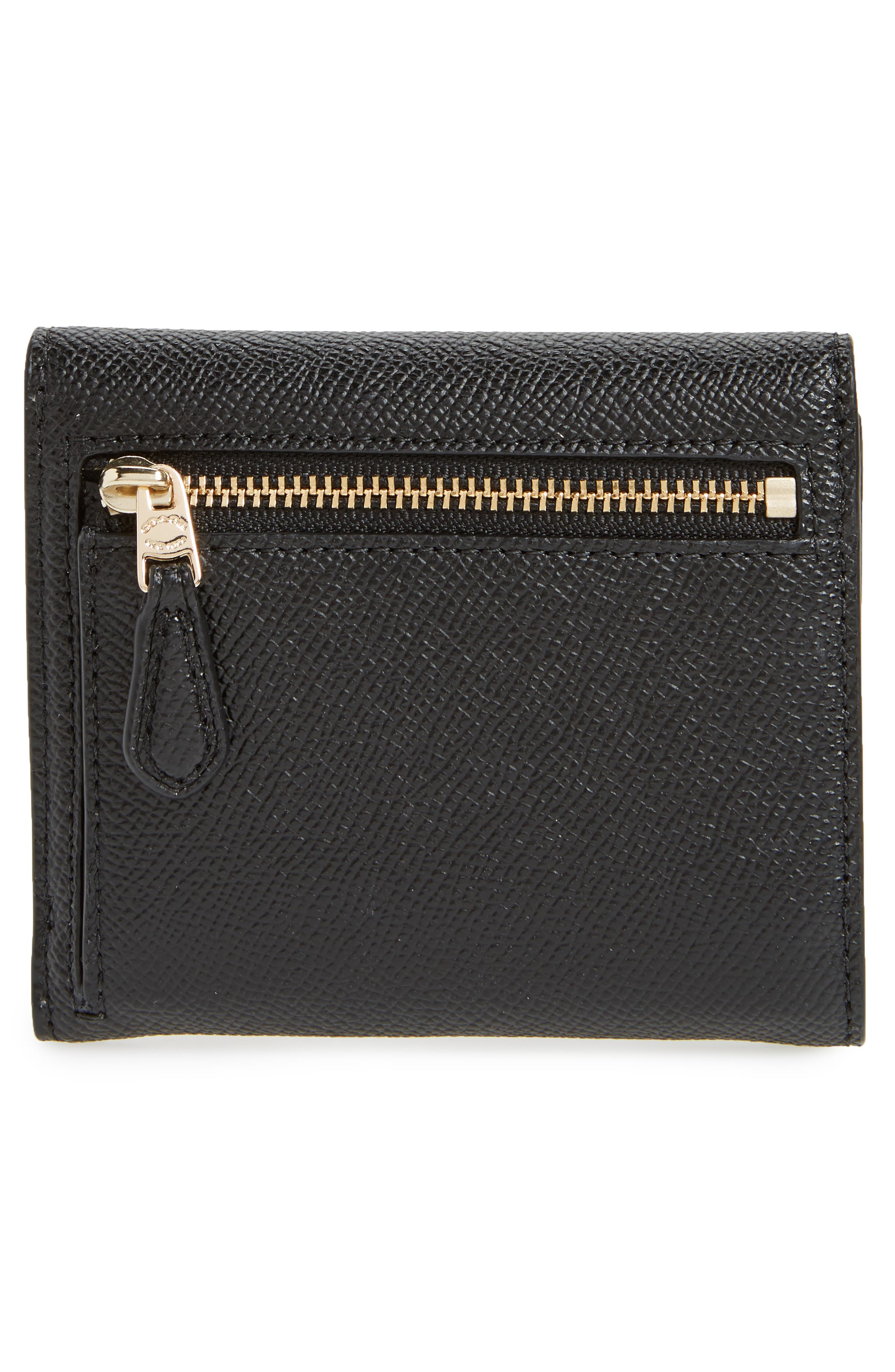 COACH Small Calfskin Leather Trifold Wallet, Alternate, color, 