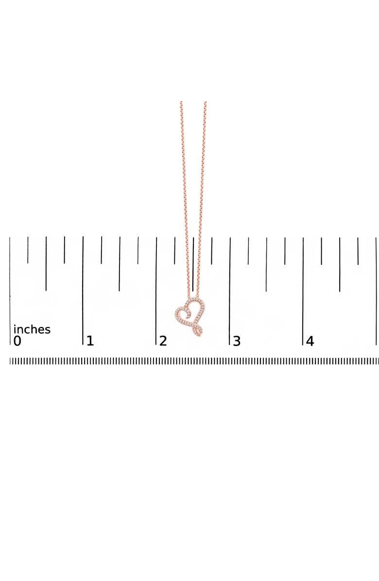 Haus of Brilliance 14k Rose Gold Plated Silver 1/10 Cttw Diamond Open Heart Pendant Necklace, Alternate, color, White Gold Over Silver