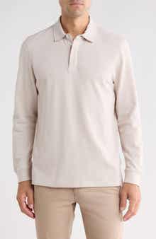 Honeycomb Knit Long Sleeve Polo