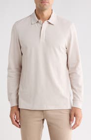 Bugatchi Honeycomb Knit Long Sleeve Polo