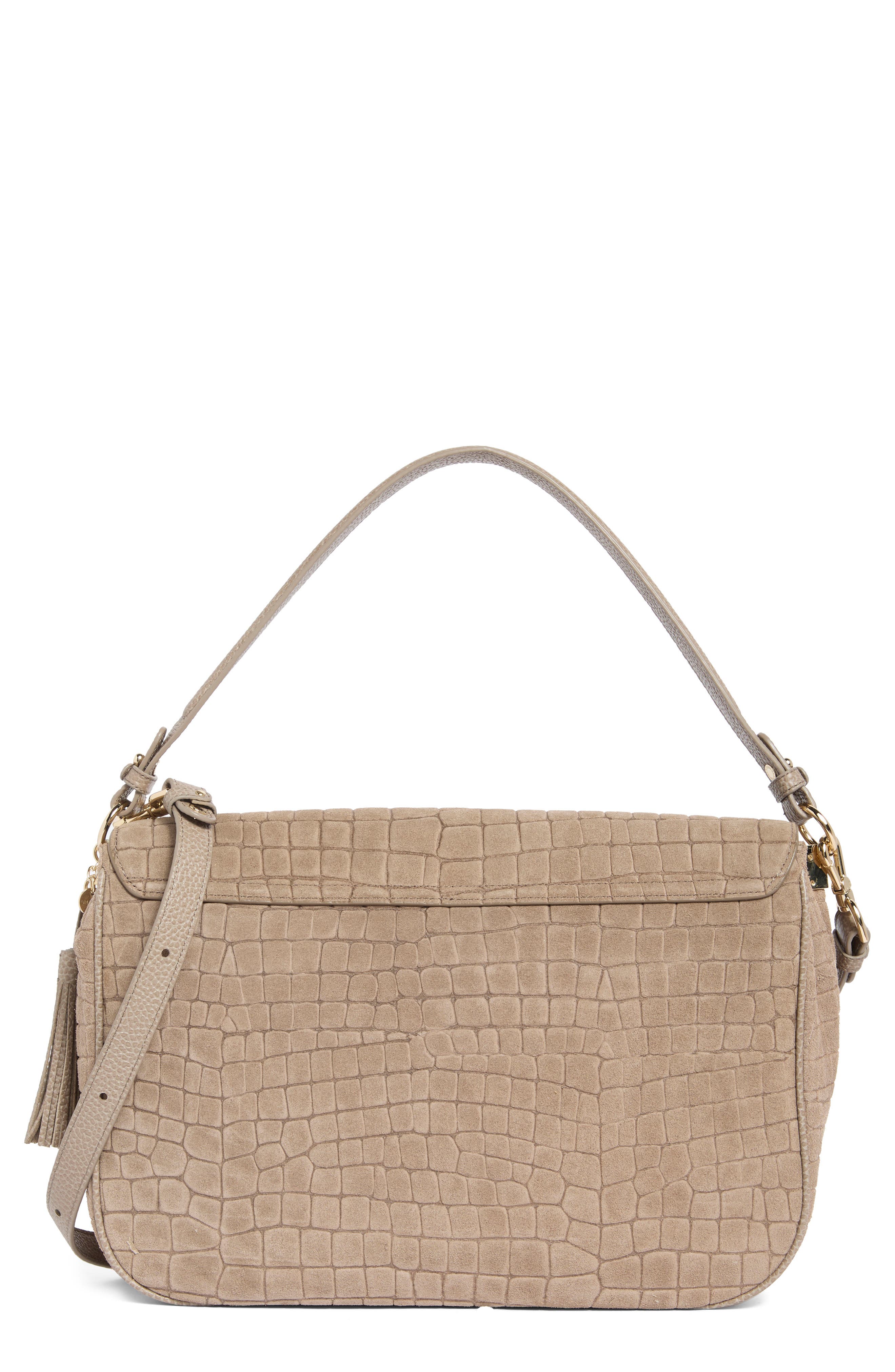 Jolene Croc Embossed Leather Shoulder Bag