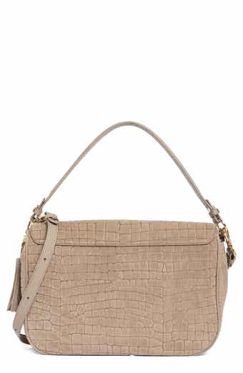 Jolene Croc Embossed Leather Shoulder Bag
