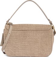 Brahmin Jolene Croc Embossed Leather Shoulder Bag