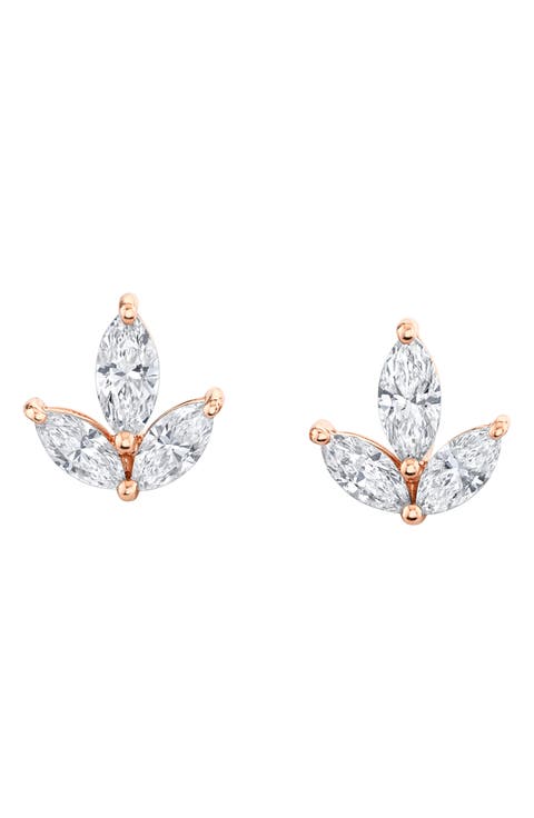 Amelia 18k Gold Diamond Stud Earrings