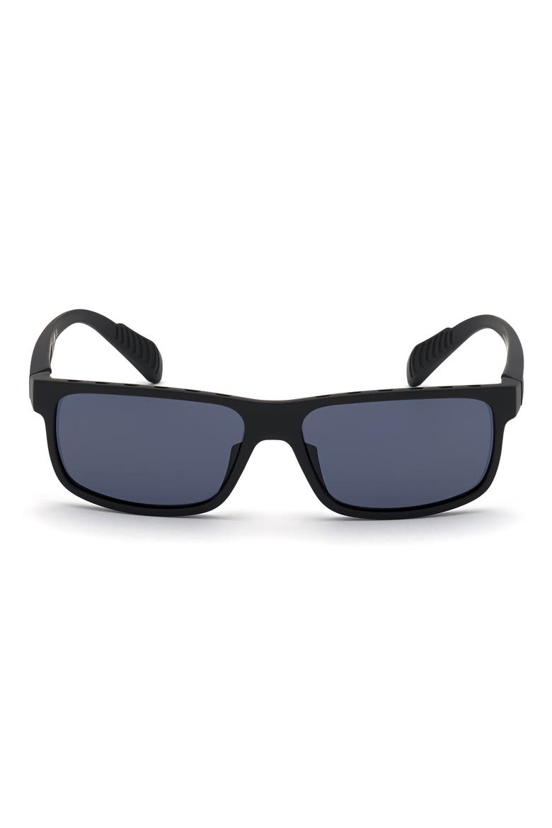 58mm Square Sunglasses, Main, color, MATTE BLACK / SMOKE
