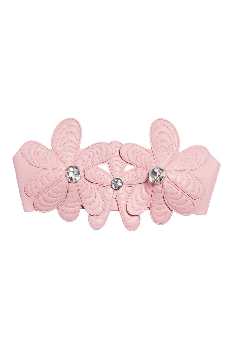 Mussel Flower Leather Bandeau Top, Alternate, color, LIGHT PINK