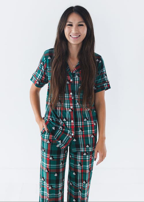 Charlie Lou Baby Steamboat Willie Tartan Pajama Set In Multi