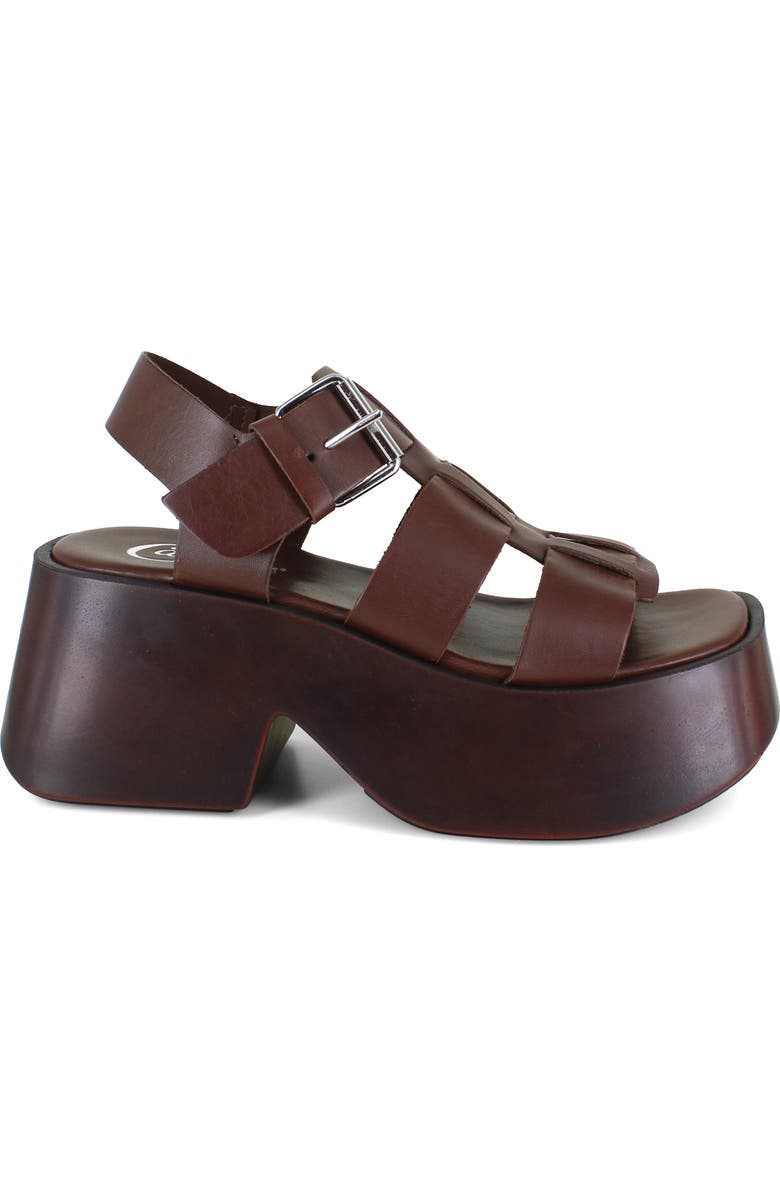 Candie's Laura Platform Sandal, Alternate, color, Brown Leather