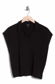 Eileen Fisher Boxy Cap Sleeve Jersey Top