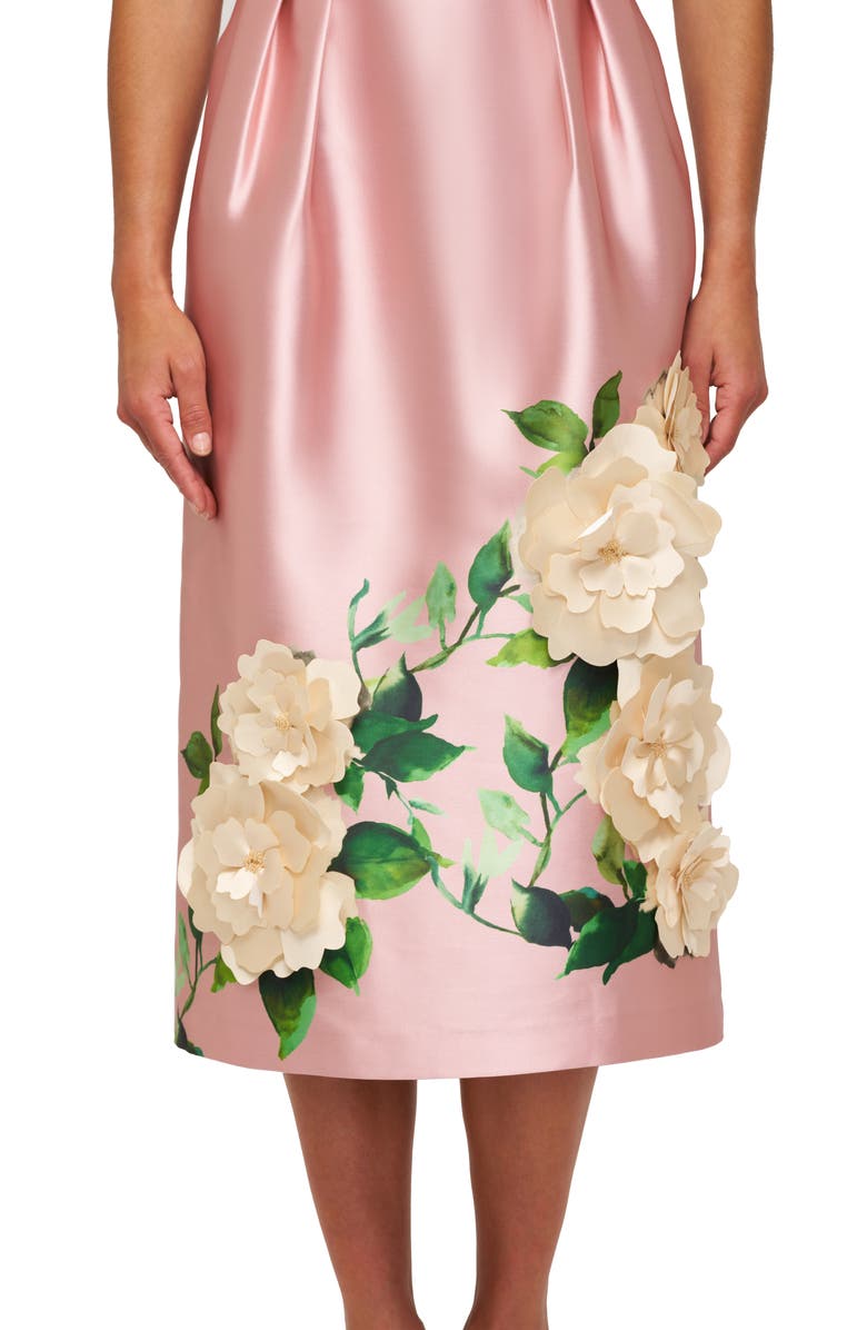 Kay Unger Briella Sleeveless Mikado Midi Dress, Alternate, color, Soft Blush