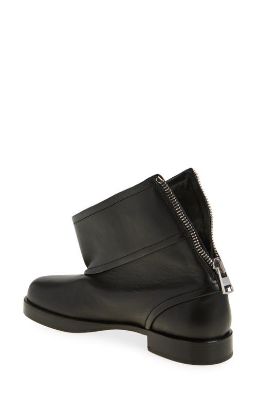 Jw Anderson Biker Foldover Shaft Bootie In 999 Black