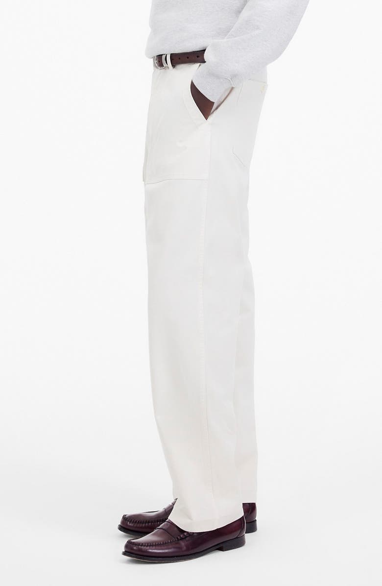 Madewell Fatigue Garment Dyed Cotton Twill Straight Leg Pants, Alternate, color, Vintage Ivory