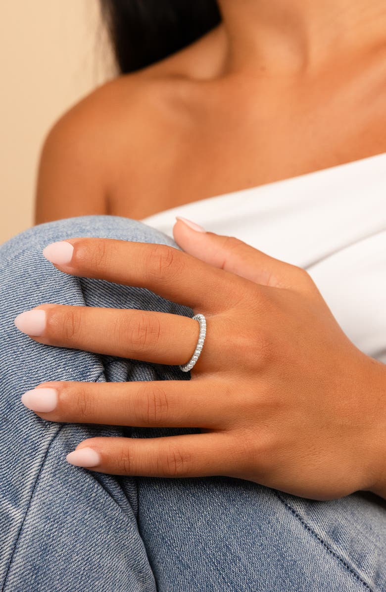 Sterling Forever Gianna Cultured Pearl Ring, Alternate, color, Silver