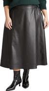 Universal Standard Charlotte Faux Leather Midi Skirt
