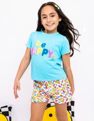 Preppy Goose Plush Retro Smiley loungewear Shorts