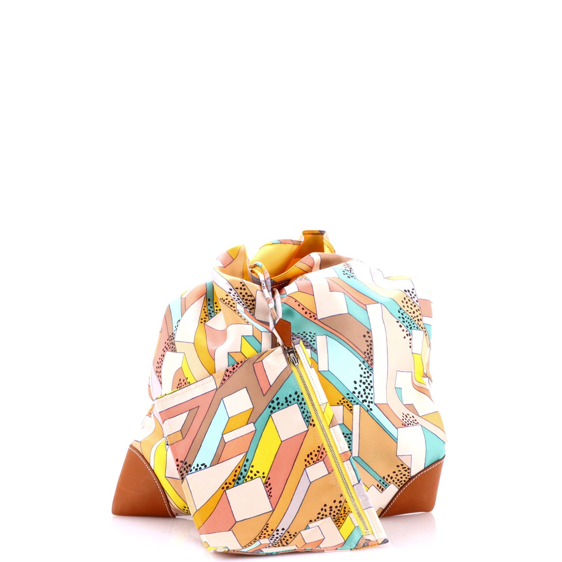 Silky City Bag Printed Silk and Leather PM, Alternate, color, None