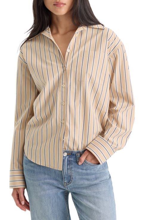 Poplin Easy Striped Cotton Shirt