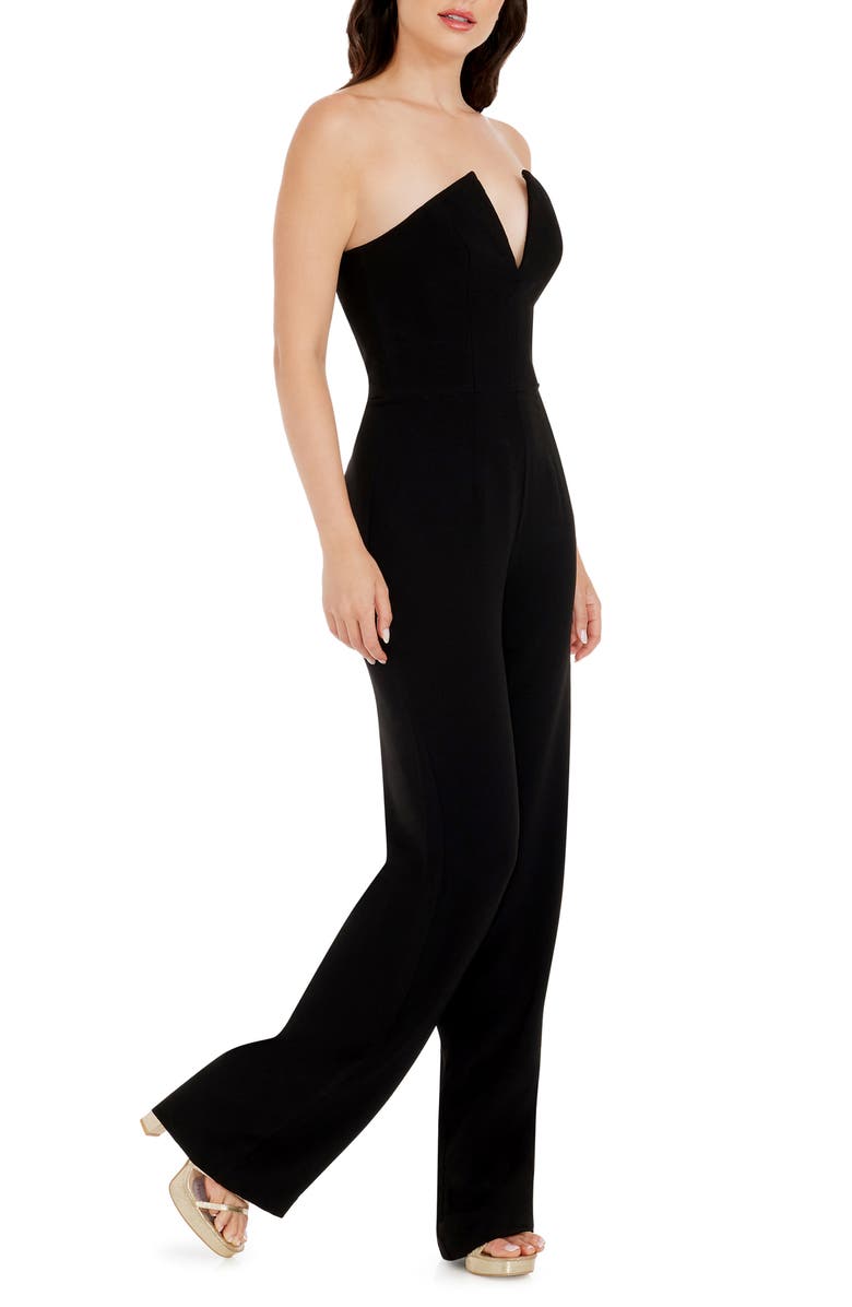 Dress the Population Fernanda Strapless Jumpsuit, Alternate, color, Black
