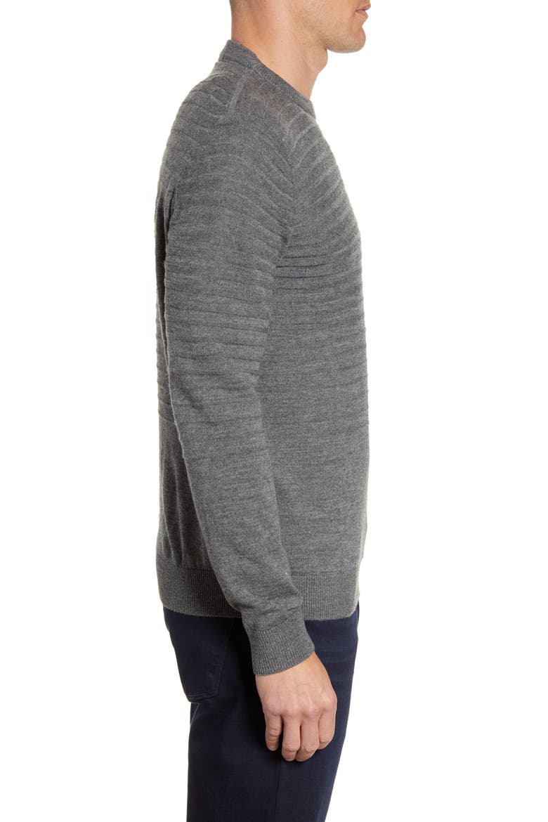 Stripe Knit Crewneck Sweater, Alternate, color, CHARCOAL