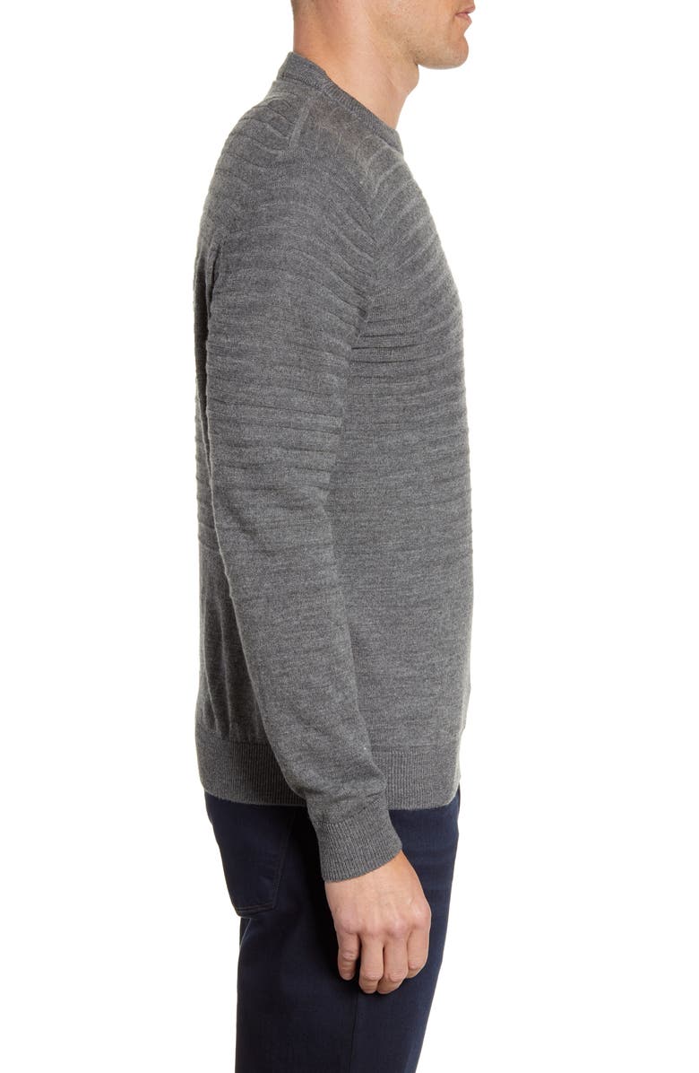 Bugatchi Stripe Knit Crewneck Sweater, Alternate, color, 