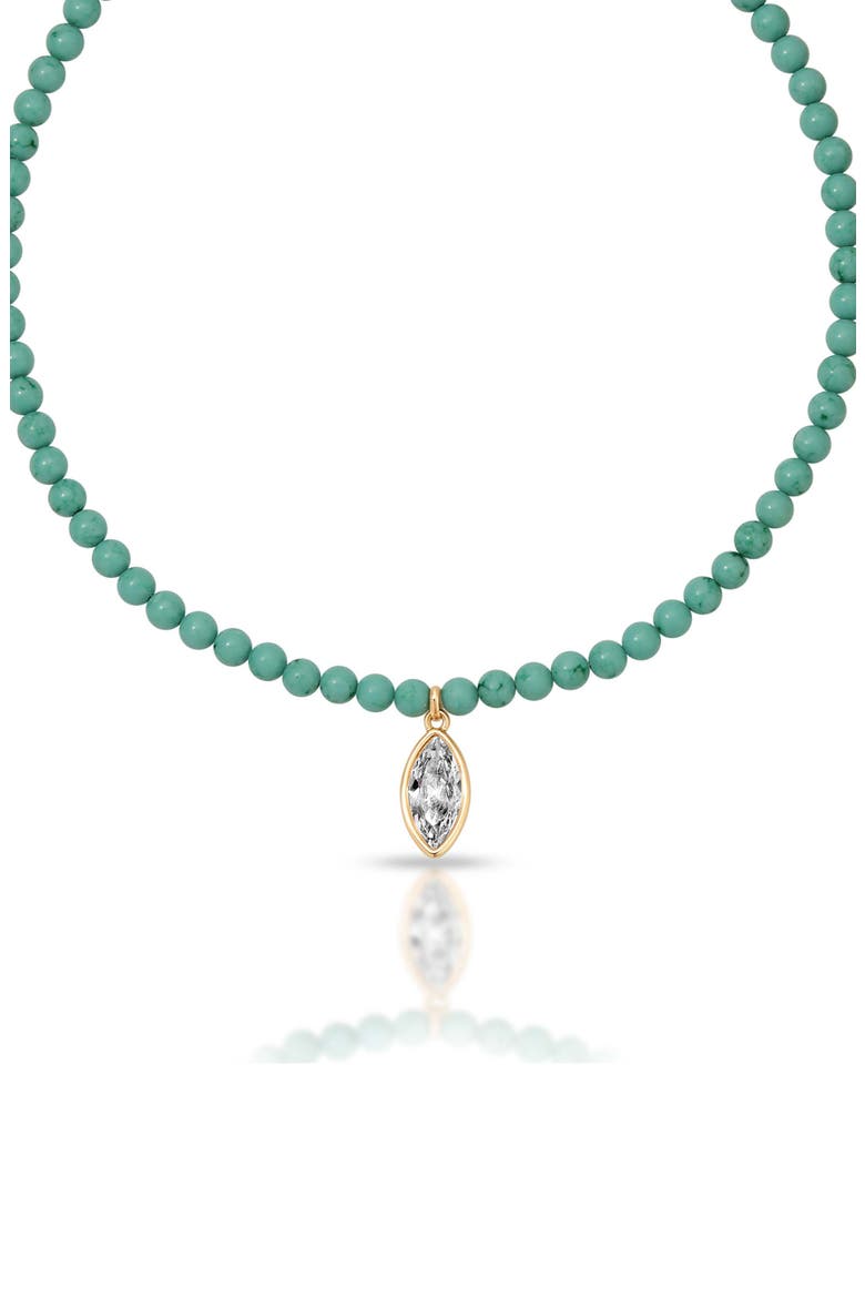 Marquise Beaded Necklace, Alternate, color, TURQUOISE