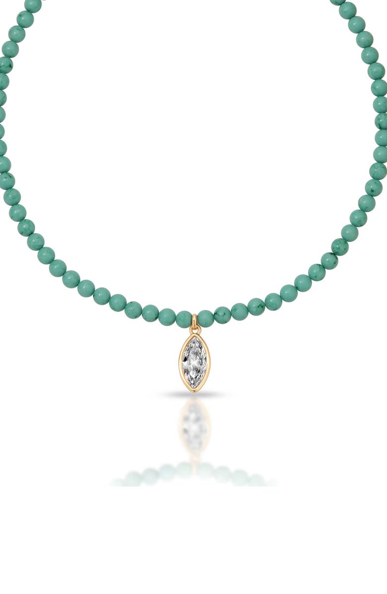 Ettika Marquise Beaded Necklace, Alternate, color, Turquoise
