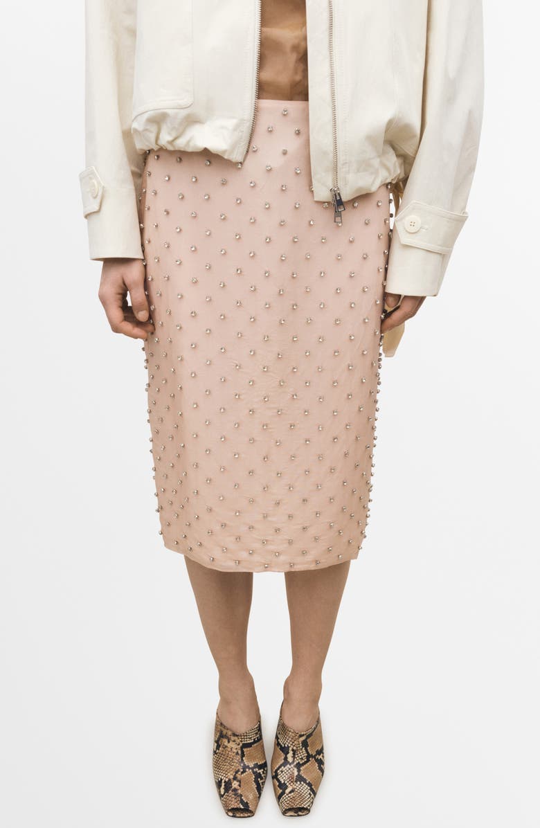 MANGO Crystal Embellished Midi Skirt, Main, color,