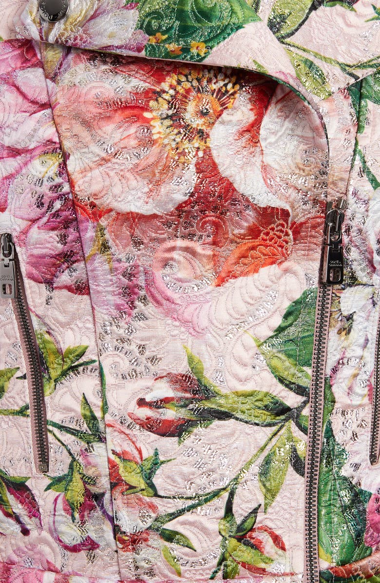 Dolce&Gabbana Floral Brocade Moto Jacket, Alternate, color,