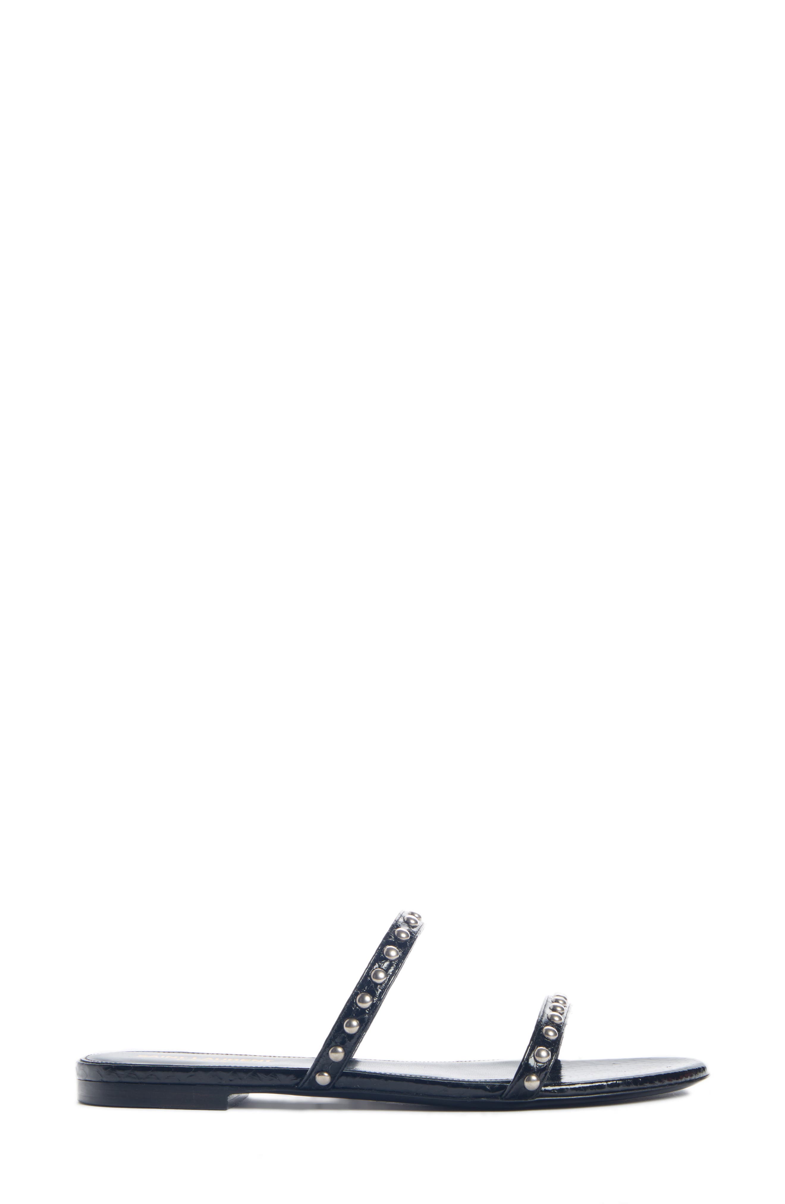 Saint Laurent Kiki Nu Pieds Studded Slide Sandal, Alternate, color, 