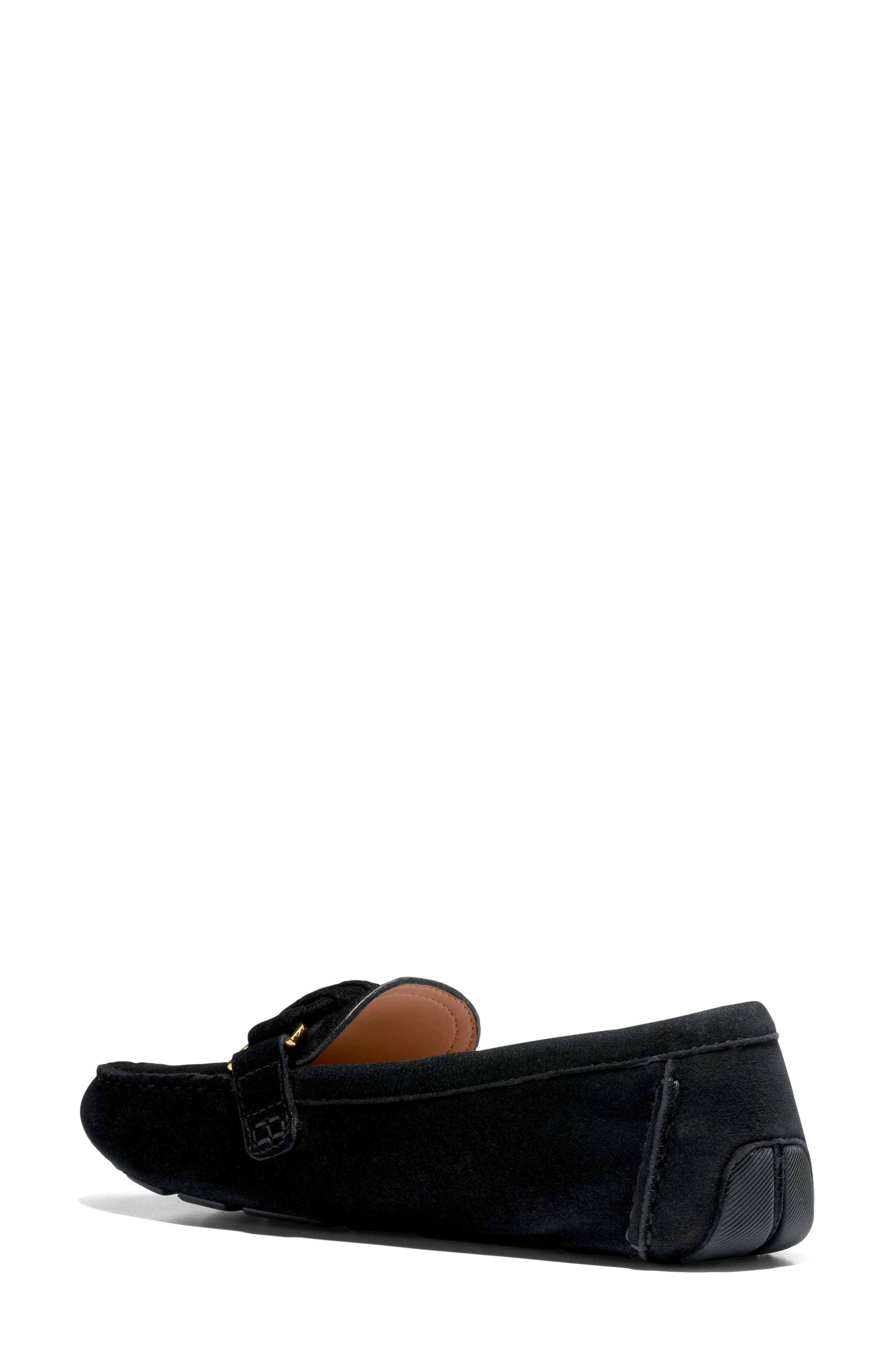 Cole Haan Emmie Bow Driver Loafer, Alternate, color, Black Suede