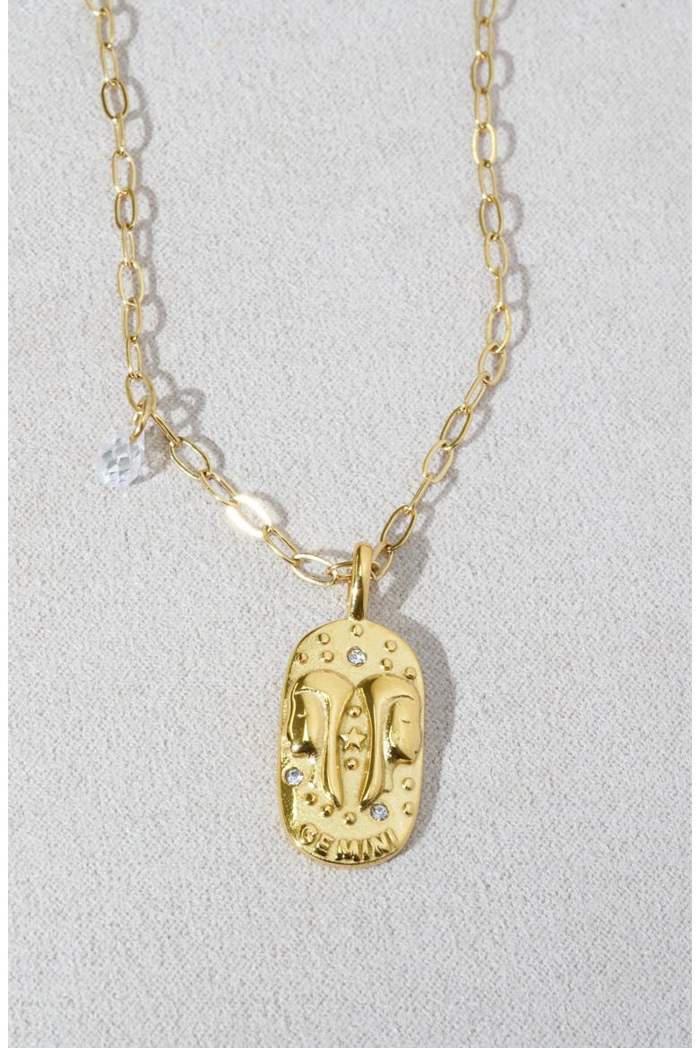 Cielo Zodiac Pendant Necklace, Alternate, color, GEMINI/ GOLD