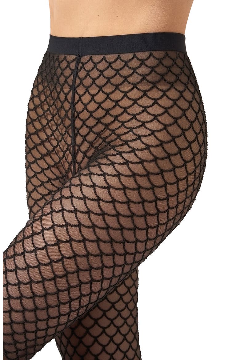 Net Illusion Velvet Tights, Alternate, color, BLACK/BLACK