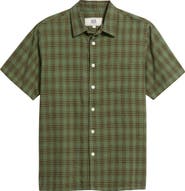 925 Originals Office Woven Check Short Sleeve Cotton Button-Up Shirt