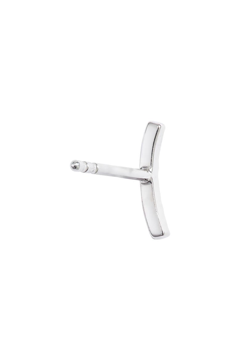 Curved Diamond Bar Earrings, Alternate, color, WHITE