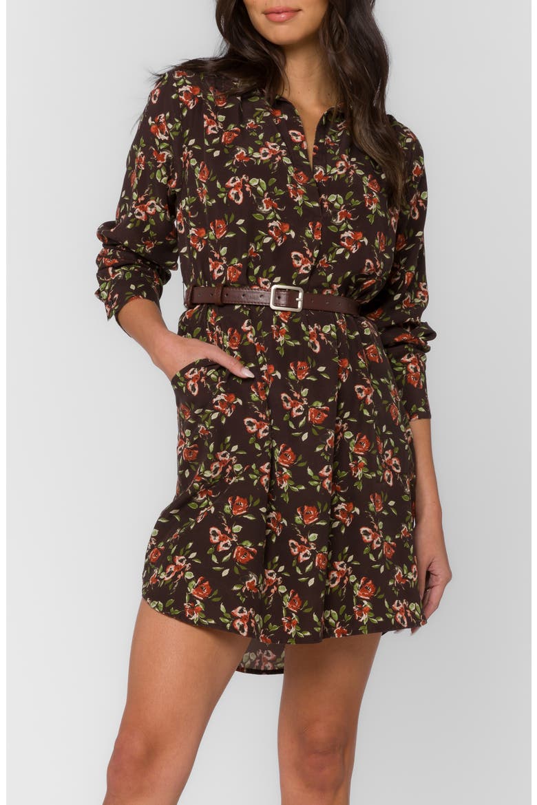 Tessa Floral Belted Shift Shirtdress, Alternate, color, WATERCOLOR