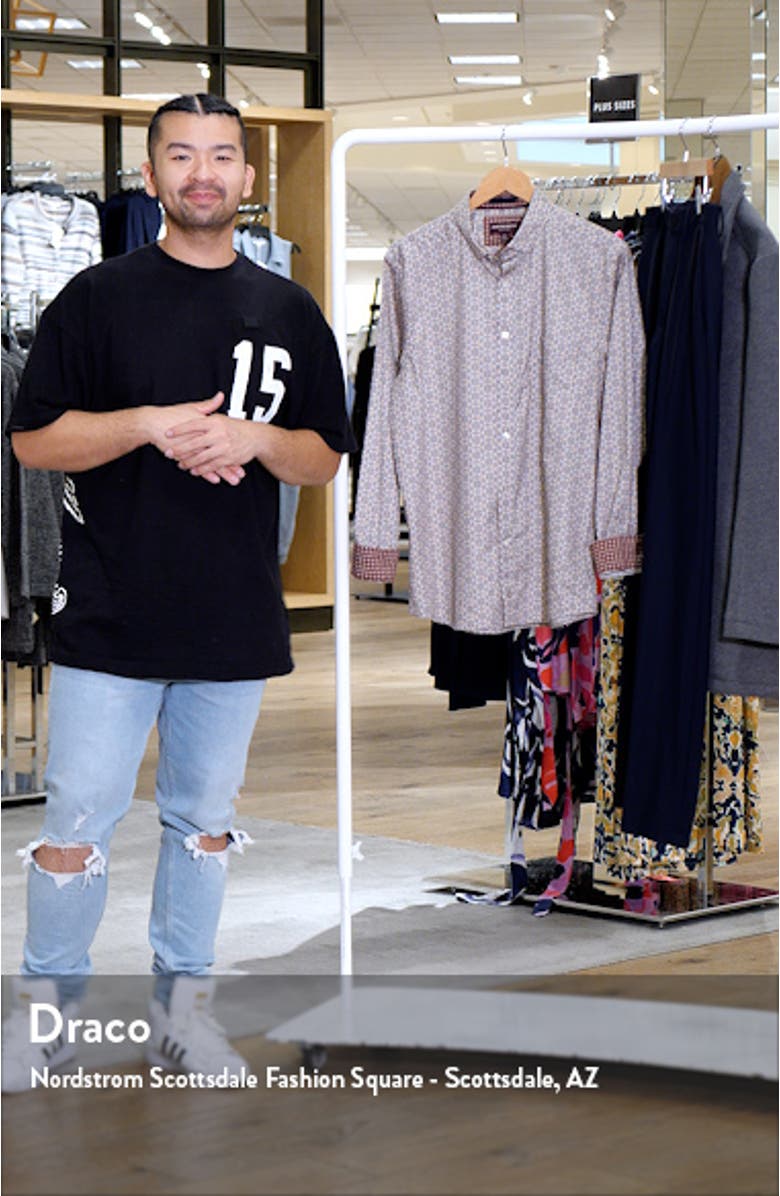 Geometric Medallion Print Button-Up Shirt, sales video thumbnail