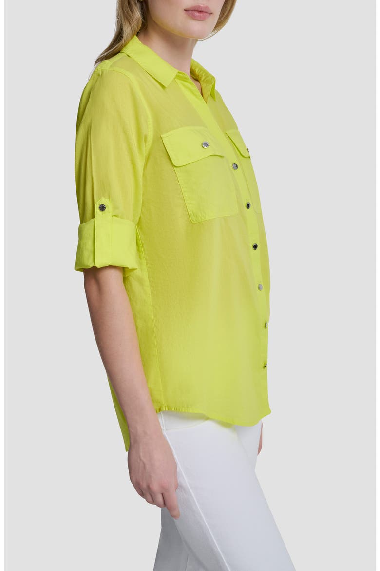 Short Sleeve Roll Tab Shirt, Alternate, color, LIMEADE