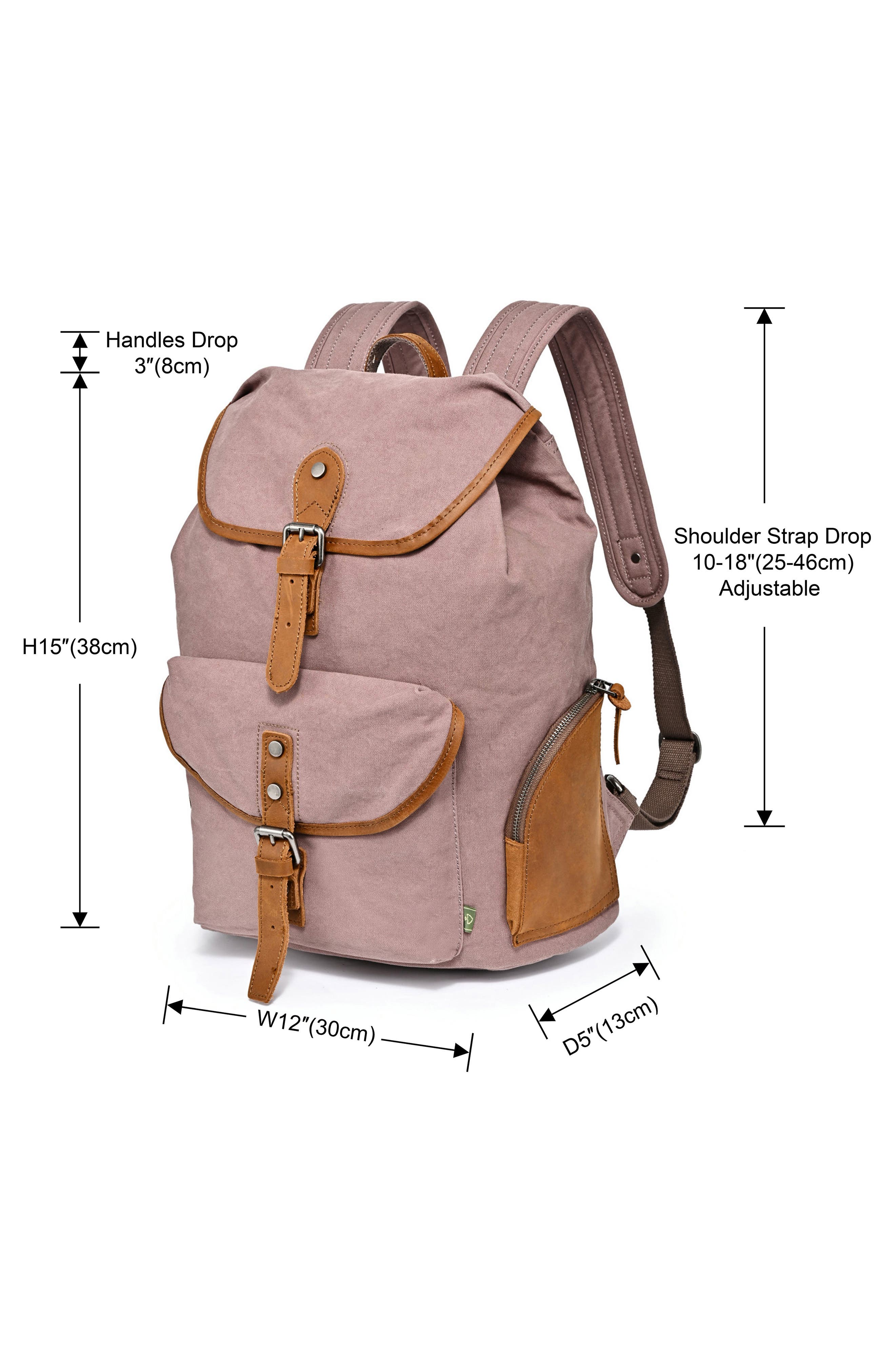 Milo Canvas Backpack, Alternate, color, BROWN