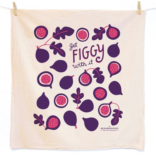 The Neighborgoods Fig Dish Towel + Sponge Cloth Gift Set In Multi