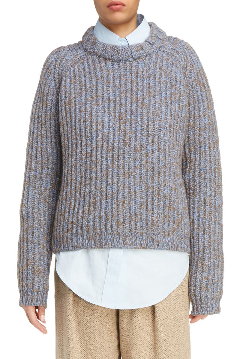 Acne Studios Sandy Mouline Cable Knit Sweater, Main, color, 