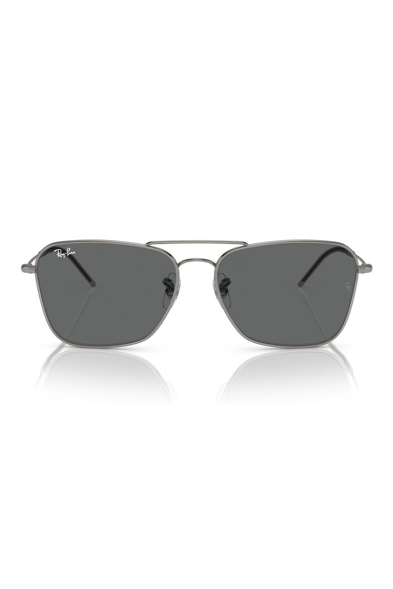 Caravan Reverse 58mm Square Sunglasses, Main, color, GUNMETAL