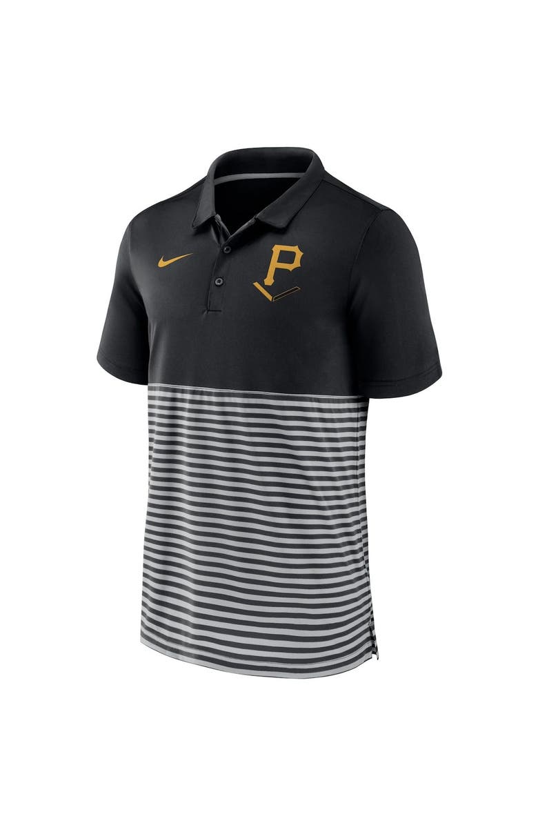 Nike Men's Nike Black/Gray Pittsburgh Pirates Home Plate Striped Polo, Alternate, color, 