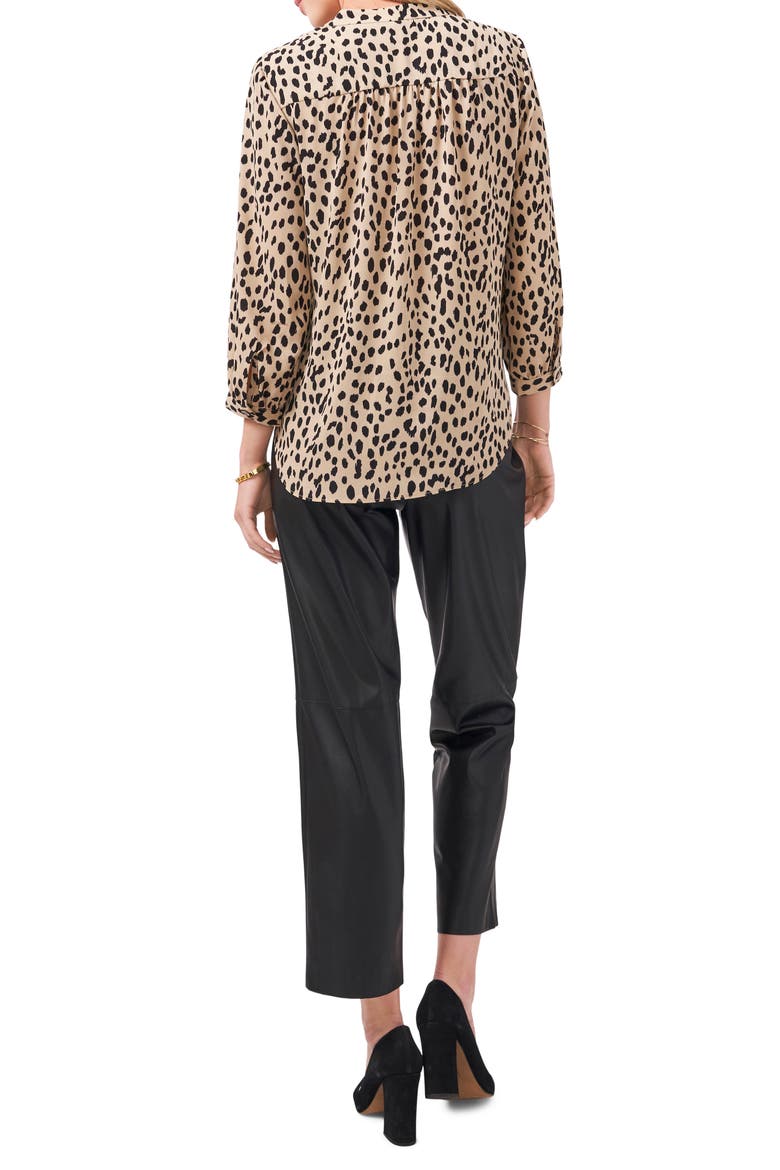 Animal Reset V-Neck Blouse, Alternate, color, KHAKI HAZE